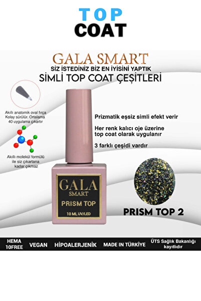 gala smart Protez Tırnak Kalıcı Oje Simli Top Coat