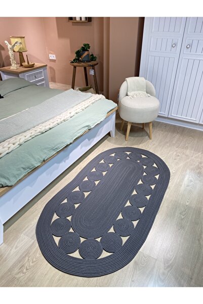 MaVaux Cookie Jüt Hasırlı El Örgüsü Kilim