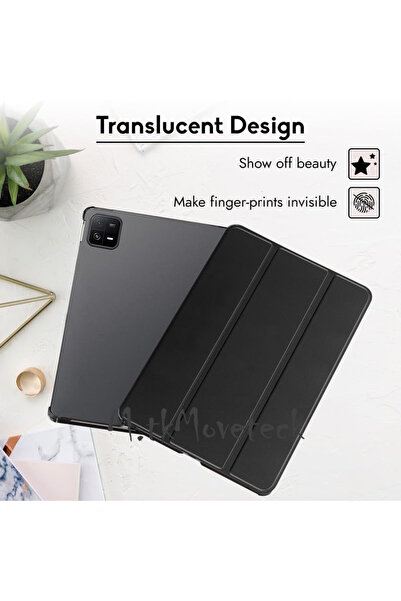 m.tk moveteck Xiaomi Pad 6 Kılıf 11 inç Uyumlu Tablet Kılıfı Kapaklı İnce Tasarım Uyku Modlu Smart Akıllı + Kalem
