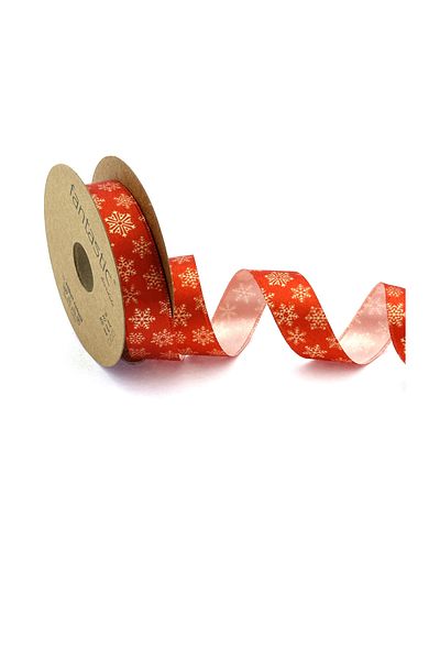 FANTASTIC KURDELE Christmas Snowflake Pattern Print Ribbon (20MM WIDTH - 10MT LENGTH)