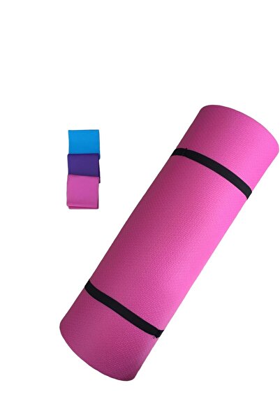 pekial Ckspor 14 mm Çift Taraflı Pilates Matı 3'lü Pilates Bandı Pilates Seti