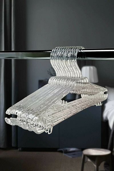 Askıcı Κρεμάστρα ρούχων 12 τεμαχίων Crystal με διάφανη κρεμάστρα μεγάλου μεγέθους