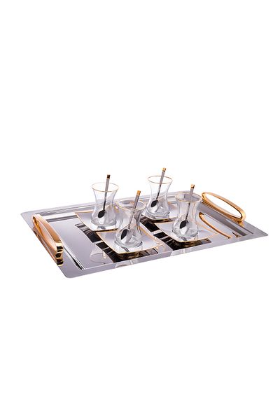 Emsan Lukas 19 Piece Tea Set 125 ml Gold