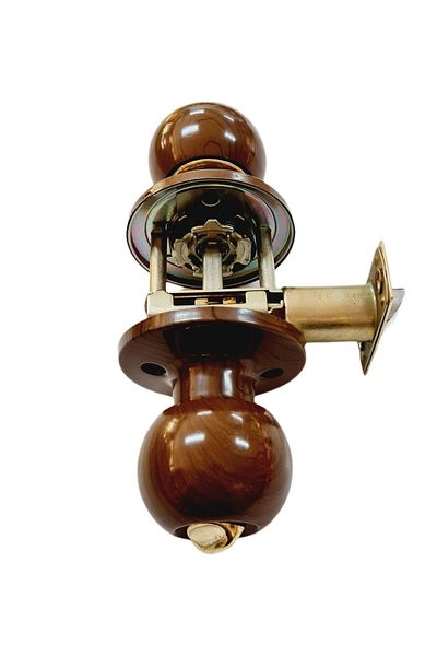 ŞENEL Yapı Market Brown Knob Hotel Door Lock Handle with Key Walnut