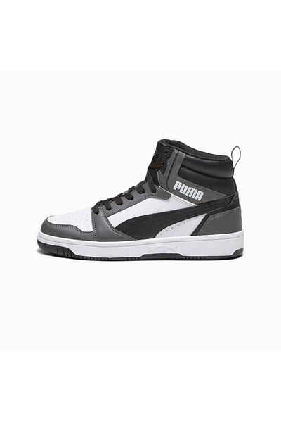 Puma Rebound Hi v6 White Black Gray Unisex High-top Sneakers