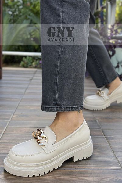 GNY AYAKKABI Γυναικεία Loafer Loafer Loafer με Χοντρή Σόλα Γυναικεία Αλυσίδα