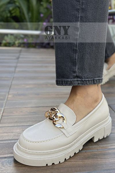 GNY AYAKKABI Γυναικεία Loafer Loafer Loafer με Χοντρή Σόλα Γυναικεία Αλυσίδα