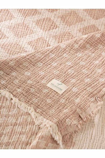 MYLASA HOME Double Ethnic Patterned 100% Organic Cotton Muslin Bedspread