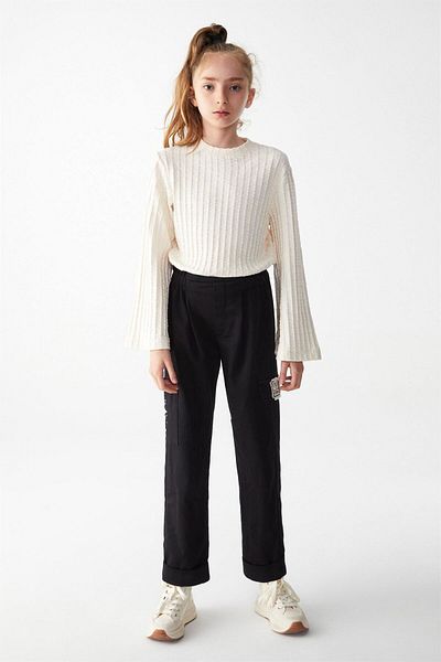 nk kids Girl's Straw Trousers Black 55315
