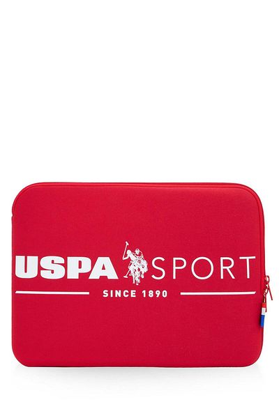 U.S. Polo Assn. يو اس بولو اسنPLEVR23686 حقيبة كمبيوتر لوحي للجنسين باللونين الأحمر والأبيض