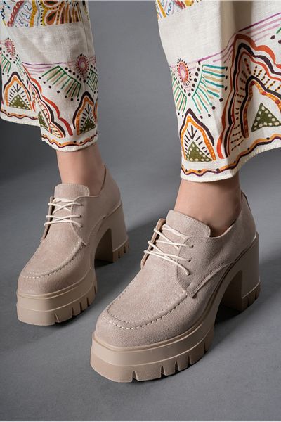 Riccon Γυναικείο Loafer Enyfsera 0012507   Μπεζ σουέντ