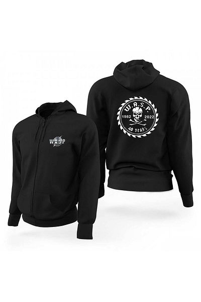 Z zepplin Φούτερ με κουκούλα WASP 40 Years Black Zippered Limited Edition