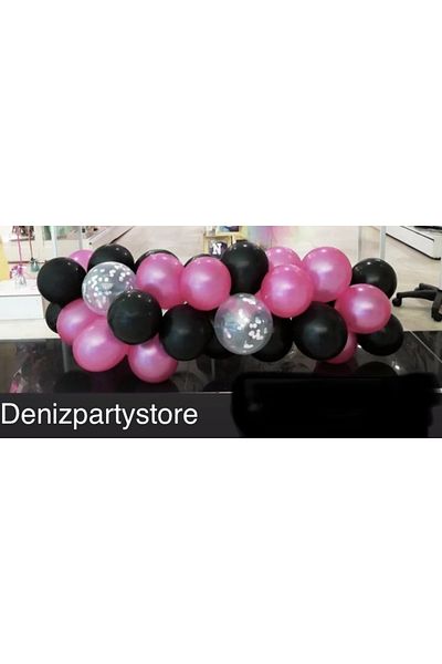 Deniz Party Store BLACK PINK MINI CHAIN BALLOON SET
