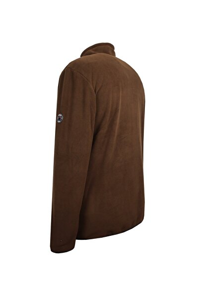 marufshop Φούτερ Fleece με φερμουάρ μεγάλου μεγέθους καφέ