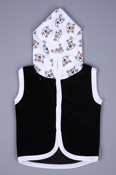 Babyhola Baby Girl and Boy Hooded Velvet Pocket Vest 3297
