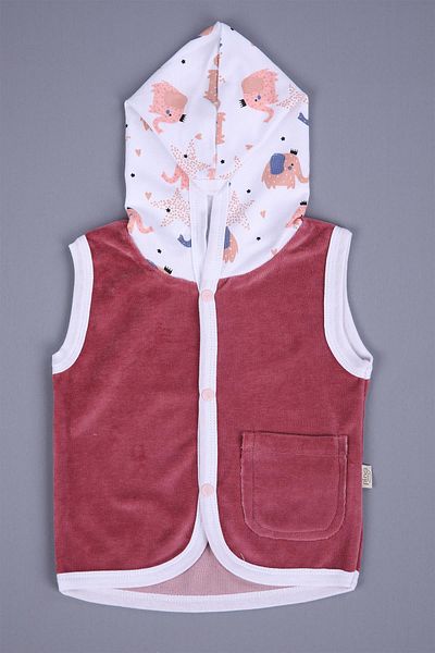 Babyhola Baby Girl and Boy Hooded Velvet Pocket Vest 3297