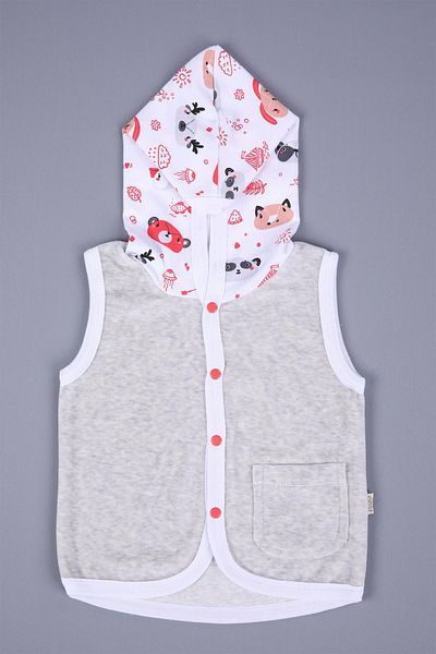 Babyhola Baby Girl and Boy Hooded Velvet Pocket Vest 3297