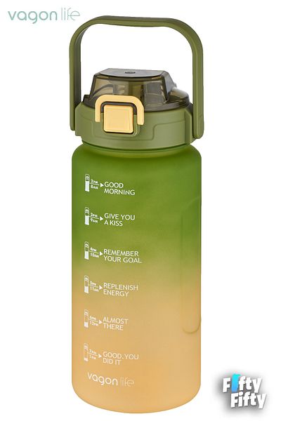 Vagonlife 1500ml with/without Straw Use Double Color Motivational Water Bottle 1.5 liter Water Bottle