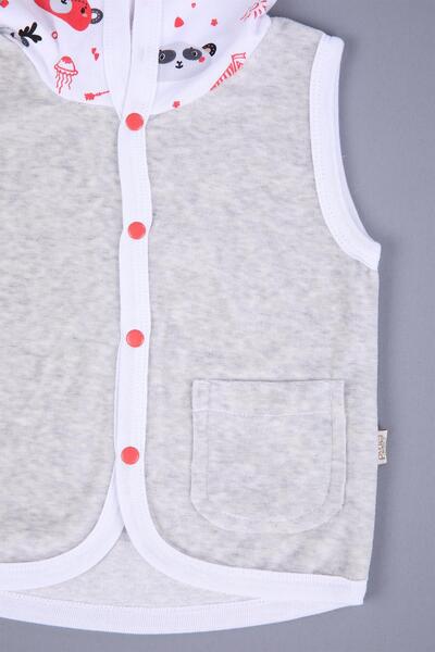 Babyhola Baby Girl and Boy Hooded Velvet Pocket Vest 3297