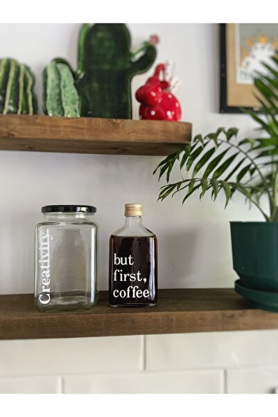 Atölye Merdiven 2li set Cam kahve kavanozu ve Cold brew şişesi dekoratif 1000 ml Pinterest kavanozu