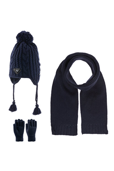 Kitti 4-8 Years Baby Boy & Kids Scarf Beanie Gloves Set of 3