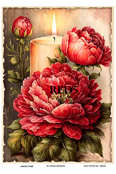 LİNEART Pirinç Dekopaj Kağıdı No:RED5- 29X42cm