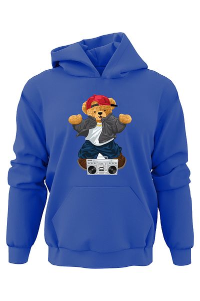 ADA BEBEK ÇOCUK Hanorac oversize pentru copii cu imprimeu Hiphop Bear
