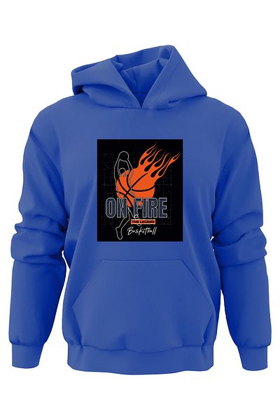 ADA BEBEK ÇOCUK Hanorac unisex oversize On Fire Basketball pentru copii