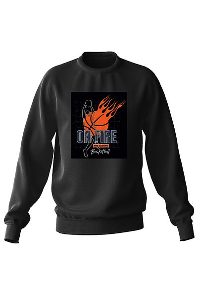 ADA BEBEK ÇOCUK Hanorac unisex oversize On Fire Basketball pentru copii