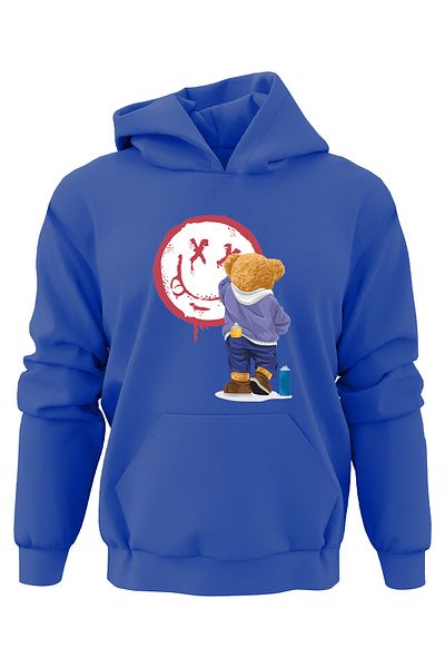 ADA BEBEK ÇOCUK Hanorac pentru copii unisex oversize cu imprimeu Painter Bear