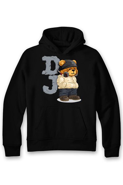 ADA BEBEK ÇOCUK Παιδική μπλούζα Unisex Oversize DJ Bear με στάμπα