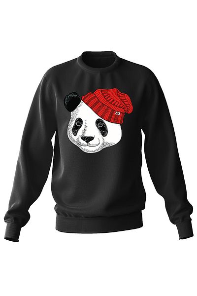 ADA BEBEK ÇOCUK Hanorac pentru copii unisex Oversize Hat Panda Printed