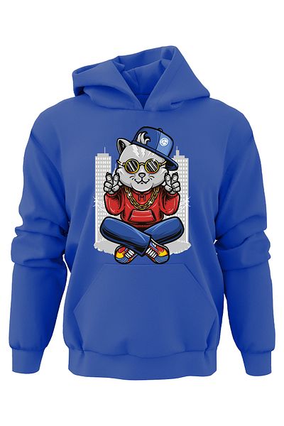 ADA BEBEK ÇOCUK Hanorac pentru copii unisex oversize cu imprimeu Rich Cat