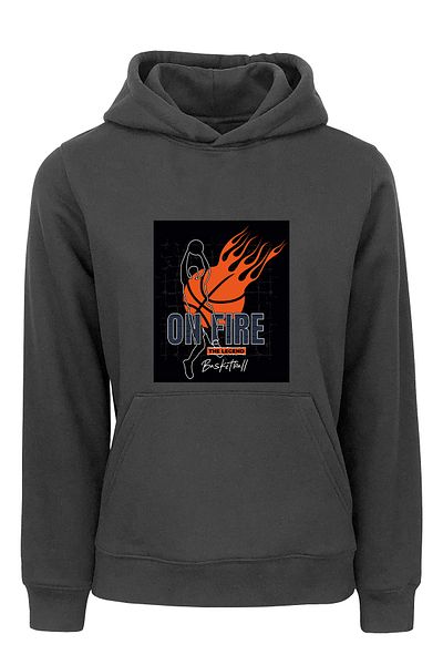 ADA BEBEK ÇOCUK Παιδική φούτερ Unisex Oversize On Fire Basketball
