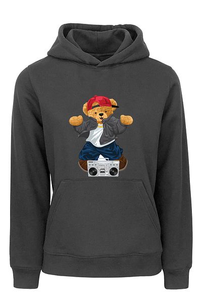 ADA BEBEK ÇOCUK Παιδικό φούτερ Unisex Oversize Hiphop Bear με στάμπα