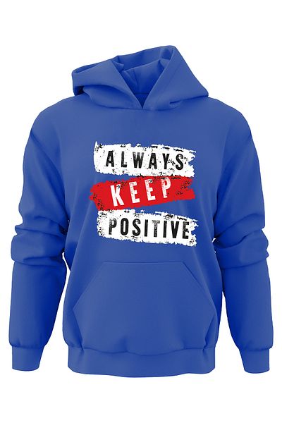 ADA BEBEK ÇOCUK Hanorac pentru copii, unisex, supradimensionat, cu imprimeu Always Keep Positive