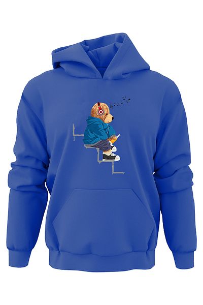 ADA BEBEK ÇOCUK Hanorac pentru copii, unisex, supradimensionat, cu imprimeu ursuleț