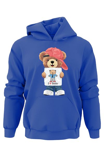 ADA BEBEK ÇOCUK Hanorac unisex oversize I&#39;m Dady Bear imprimat pentru copii