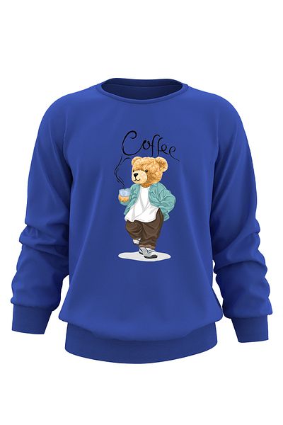 ADA BEBEK ÇOCUK Hanorac pentru copii, unisex, supradimensionat, cu imprimeu Relax Bear