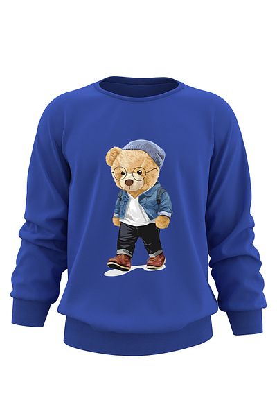 ADA BEBEK ÇOCUK Hanorac pentru copii unisex oversize cu imprimeu urs cu pălărie
