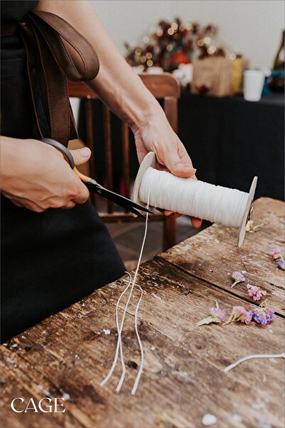 Cageartstudio Mumlanmış Ince Mum Fitili 100 Metre ( Mum Yapım Malzemesi ) - C...