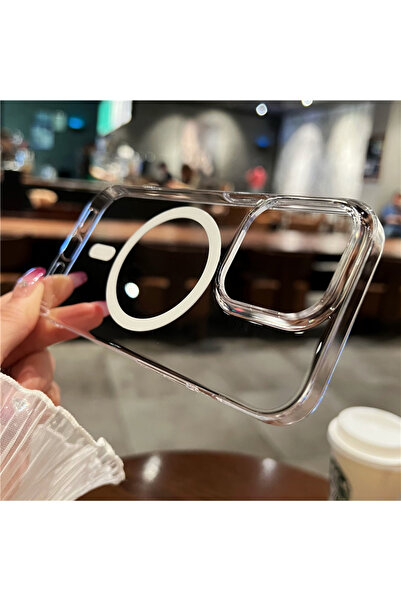 EDELFU İphone 15 (2023) Uyumlu Sararmaz Magsafe Mika Hafif Sert Parlak Şeffaf...