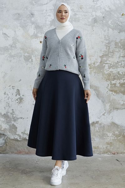 InStyle Scuba Skirt - Navy Blue