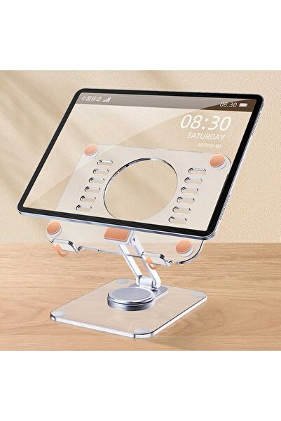 Asfal Transparent Height Adjustable 360° Rotatable Desktop Tablet stand, Tablet Holder Phone Holder