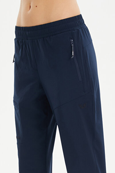 bilcee Kadın Lacivert İnce Dokuma Kumaş Outdoor Eşofman Altı 0433