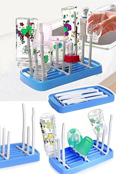 F BLACKSTONE Mavi Renk Katlanabilir Biberon Kurutucu - Hızlı Kurutma ve Taşınabilir Tasarım Bardak Bulaşıklık