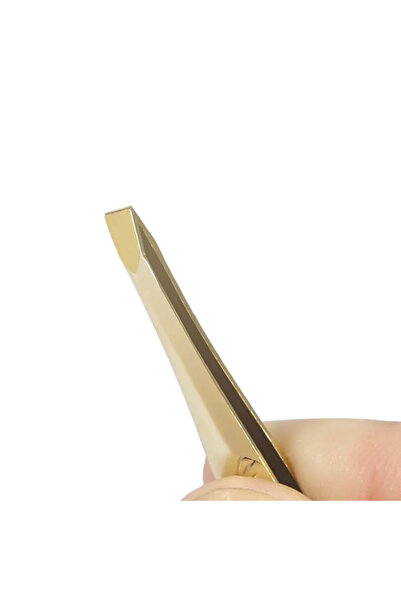 Uniquem Gold Akustik Cımbız Serisi Kalın Düz Uçlu Kıl Tüy Kaş Cımbızı XLC516