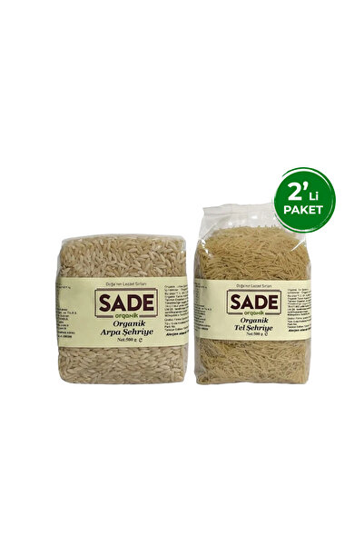 Sade Organik Arpa Ve Tel Şehriye ( 2x500 gr )