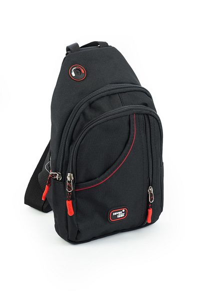 İMAKS Seventeen Single Shoulder Strap Crossbody Γυναικεία Ανδρική τσάντα ώμου πλάτης Bodybag Μαύρο Κόκκινο 74