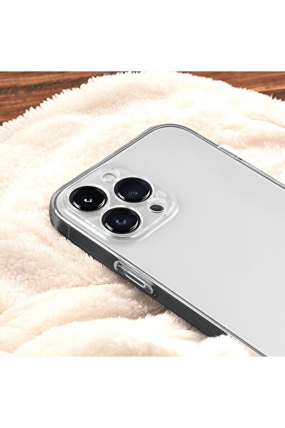 mooodcase iPhone 15 Pro Uyumlu Kamera Koruma Yükseltili Premium Silikonlu Şeffaf Telefon Kılıfı